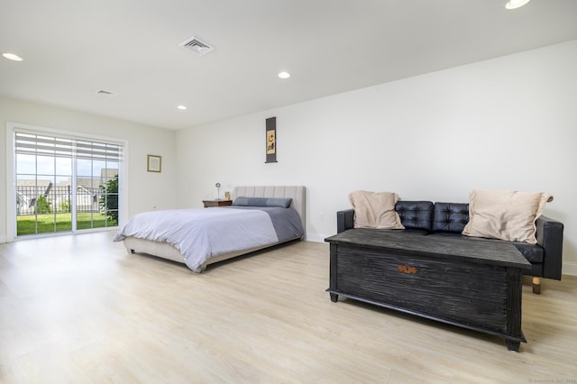 8 Country View Rd Unit 8, Danbury, CT 06810 - bedroom with light wood-style floors, recessed lighting, and access to exterior