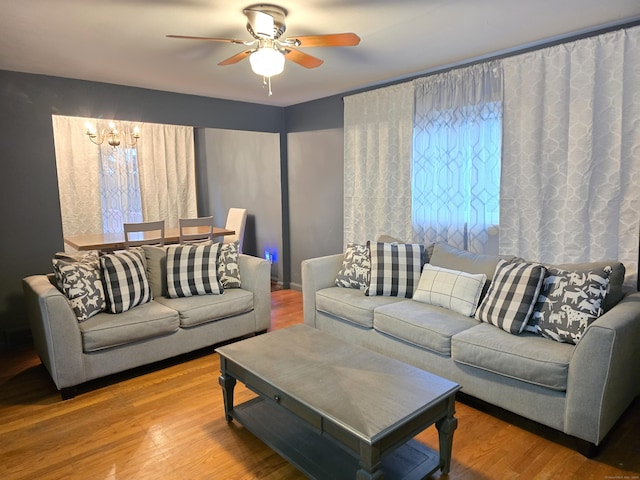 1190 Meriden Rd, Waterbury, CT 06705 - living area featuring ceiling fan and wood finished floors