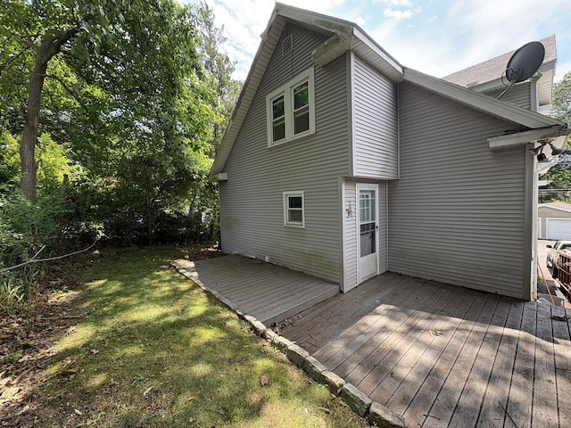 2 Sherwood St, Branford, CT 06405 - back of property with a deck and a lawn