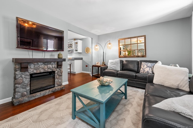 14 Conestoga Way Unit 14, Glastonbury, CT 06033 - living area with wood finished floors and a fireplace
