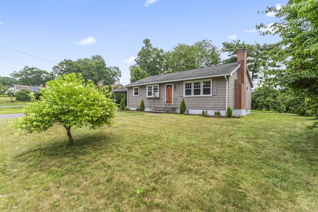 119 Debra Ln, Bristol, CT 06010 - view of front of property featuring a chimney and a front lawn