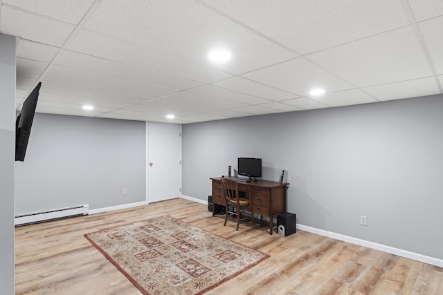 119 Debra Ln, Bristol, CT 06010 - office space featuring a baseboard radiator, wood finished floors, and recessed lighting