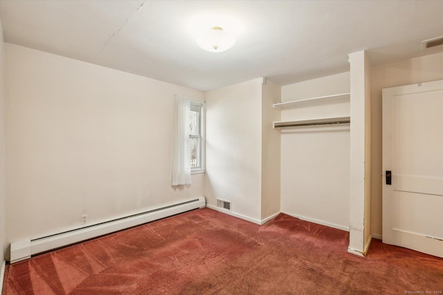 5 Hale Ct, Plainville, CT 06062 - unfurnished bedroom with a baseboard heating unit, carpet flooring, and a closet