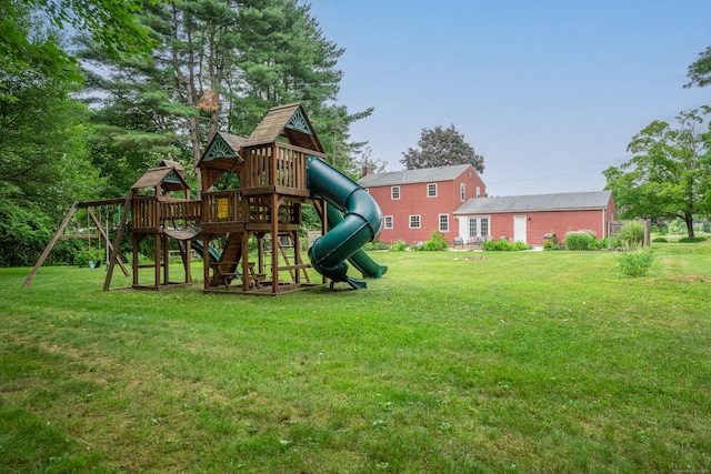 148 Depot St, East Windsor, CT 06016 - view of jungle gym with a yard