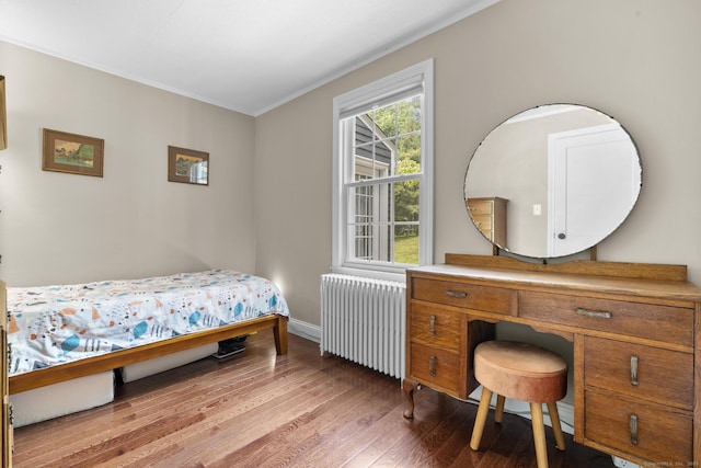 50 Spring Glen Dr, Granby, CT 06035 - bedroom with radiator, light wood-style flooring, and ornamental molding
