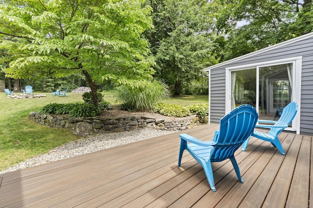 50 Spring Glen Dr, Granby, CT 06035 - wooden deck featuring a yard