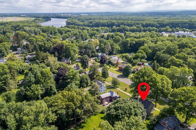 319 Main St, Wethersfield, CT 06109 - aerial view of a heavily wooded area and a large body of water