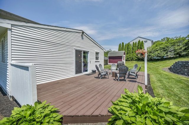 18 Holly Ln, Wallingford, CT 06492 - deck featuring a shed and a yard