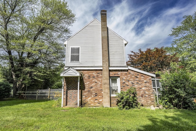 72 S Rd, Portland, CT 06480 - view of side of home featuring brick siding and a chimney