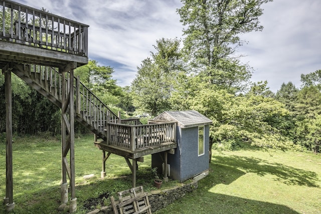 72 S Rd, Portland, CT 06480 - view of green lawn with stairway and a deck