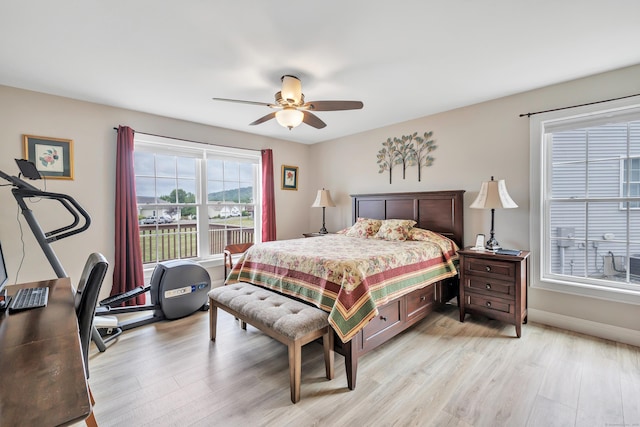 54 Pondview Cir Unit 54, Beacon Falls, CT 06403 - bedroom featuring light wood-style floors and a ceiling fan