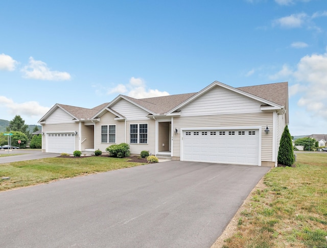 54 Pondview Cir Unit 54, Beacon Falls, CT 06403 - single story home with a garage, a front lawn, asphalt driveway, and roof with shingles