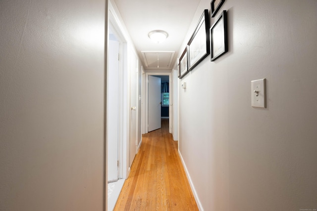 16 Skidmore Ln, Newtown, CT 06482 - hall featuring attic access and light wood-style flooring