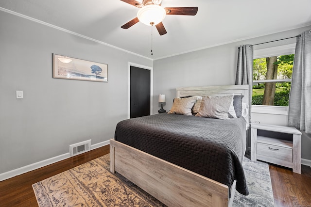 96 Douglas Dr, Meriden, CT 06451 - bedroom with ornamental molding, wood finished floors, and ceiling fan