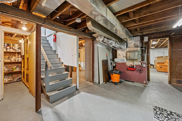96 Douglas Dr, Meriden, CT 06451 - unfinished basement with stairway