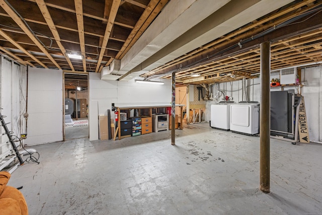 96 Douglas Dr, Meriden, CT 06451 - unfinished below grade area featuring washing machine and clothes dryer