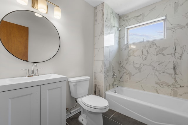 124 Geddes Ter, Waterbury, CT 06708 - full bathroom featuring vanity, shower / washtub combination, and tile patterned floors