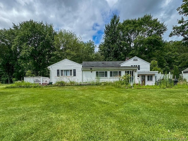 860 Suffield St, Suffield, CT 06078 - back of property with a lawn