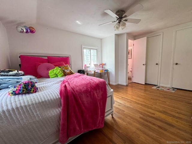 860 Suffield St, Suffield, CT 06078 - bedroom with wood finished floors and a ceiling fan