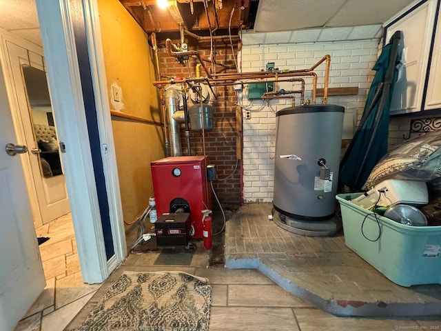 860 Suffield St, Suffield, CT 06078 - utility room featuring water heater and a heating unit