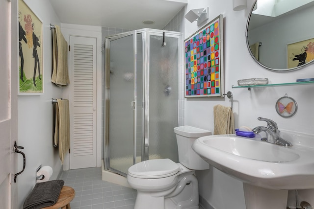 32 Cherniske Rd, New Milford, CT 06776 - bathroom with a shower stall, tile patterned floors, and a closet