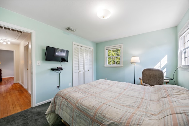 622 Wiese Rd, Cheshire, CT 06410 - bedroom with attic access, a closet, and carpet