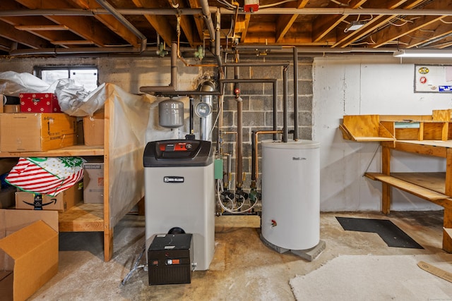 622 Wiese Rd, Cheshire, CT 06410 - utility room with water heater and a heating unit