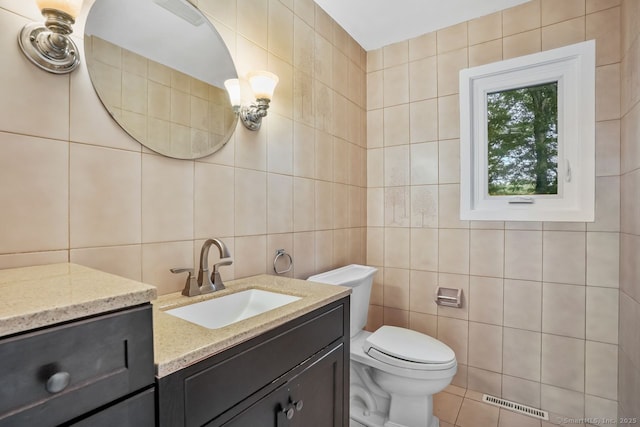 45 Hunting Ridge Rd, Easton, CT 06612 - bathroom featuring tile walls, vanity, and decorative backsplash