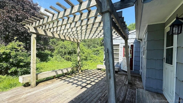 deck with a pergola