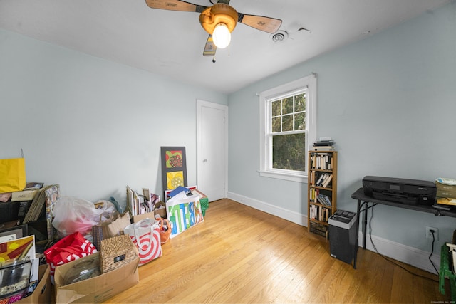 114 Kneeland Rd, New Haven, CT 06512 - playroom with wood-type flooring and a ceiling fan