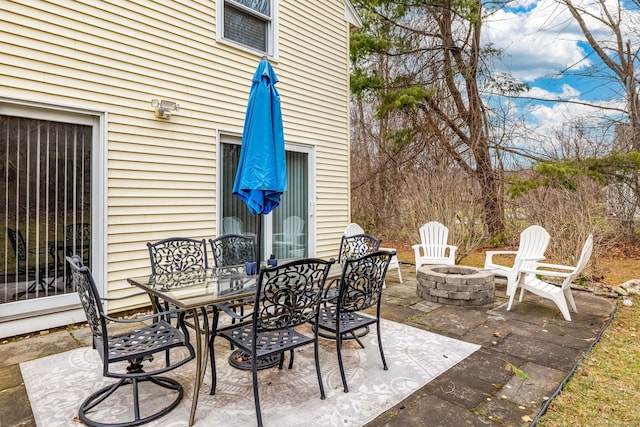438 Woodland St, Glastonbury, CT 06073 - view of patio with a fire pit