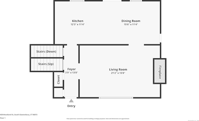 438 Woodland St, Glastonbury, CT 06073 - view of floor plan / room layout