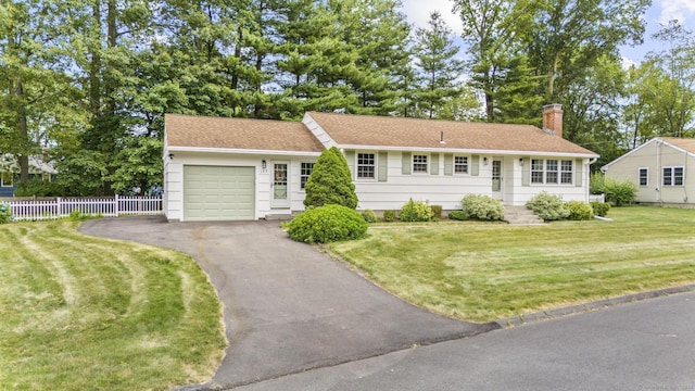 103 Perry Rd, Bristol, CT 06010 - single story home featuring a chimney, a garage, driveway, and a shingled roof