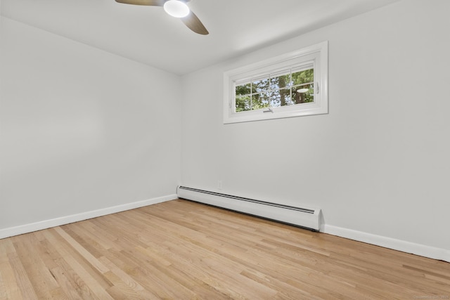 103 Perry Rd, Bristol, CT 06010 - unfurnished room with baseboard heating, ceiling fan, and wood finished floors