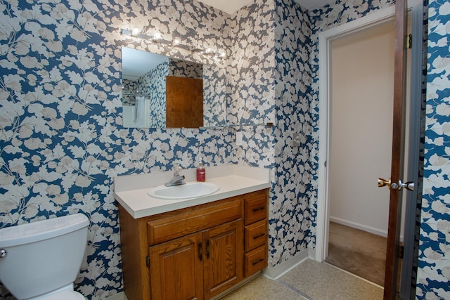 14 Old Mill Ct Unit 14, Simsbury, CT 06070 - bathroom featuring wallpapered walls and vanity