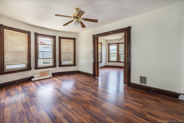 118 New Haven Ave, Derby, CT 06418 - spare room with dark wood-style floors and ceiling fan