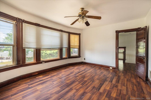 118 New Haven Ave, Derby, CT 06418 - empty room with wood finished floors and ceiling fan