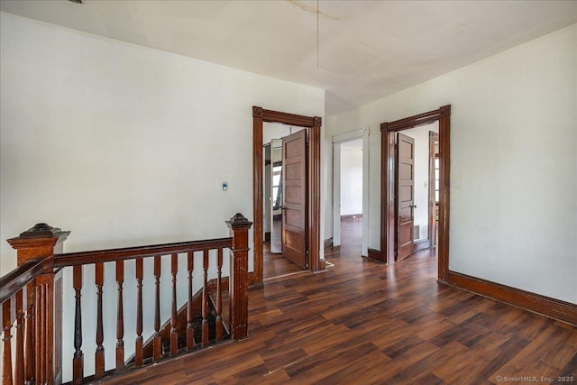 118 New Haven Ave, Derby, CT 06418 - hallway with an upstairs landing and dark wood finished floors