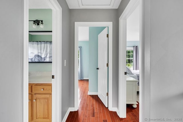 51 Olde Village Cir Unit 51, Wallingford, CT 06492 - corridor with dark wood finished floors and baseboards