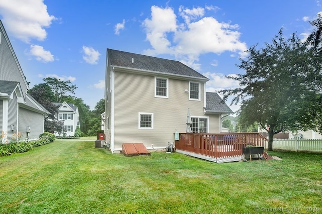 51 Olde Village Cir Unit 51, Wallingford, CT 06492 - rear view of house with a wooden deck