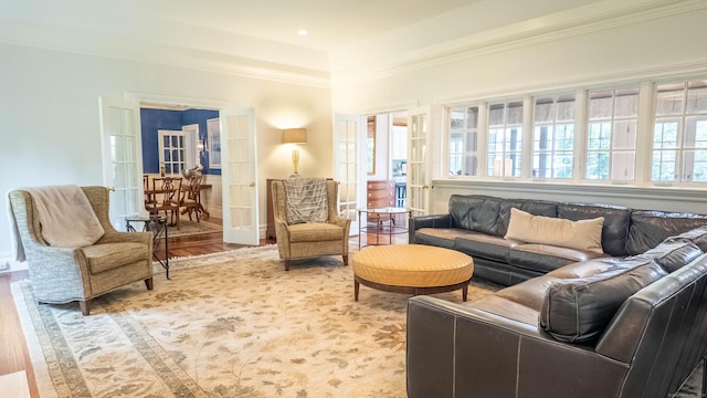 7 Taunton Ln, Newtown, CT 06470 - living room featuring crown molding and wood finished floors
