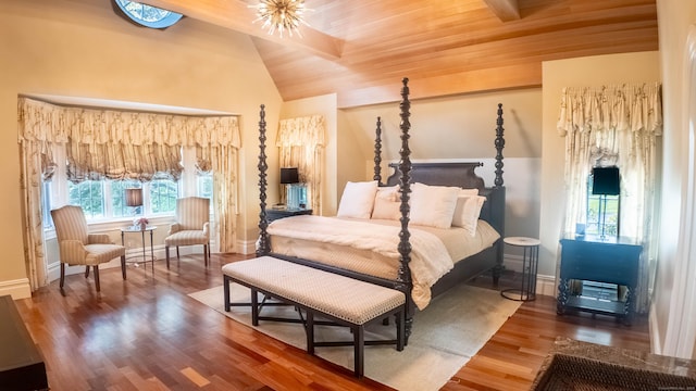7 Taunton Ln, Newtown, CT 06470 - bedroom featuring lofted ceiling, wood finished floors, and wood ceiling