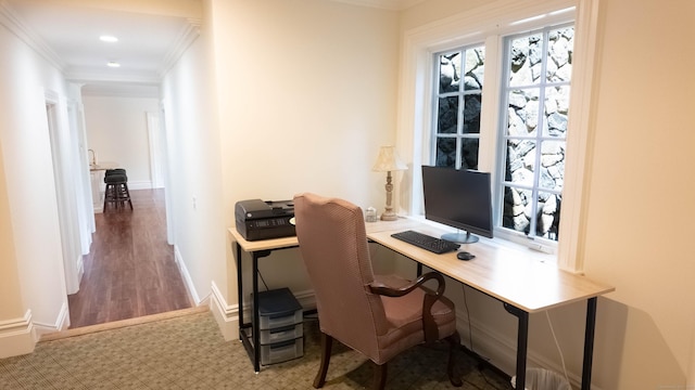 7 Taunton Ln, Newtown, CT 06470 - office area with ornamental molding and tile patterned floors