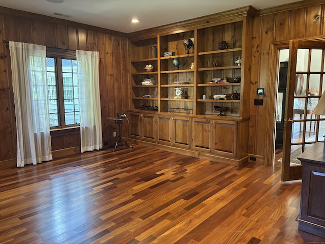 7 Taunton Ln, Newtown, CT 06470 - unfurnished office featuring wood walls and dark wood-type flooring
