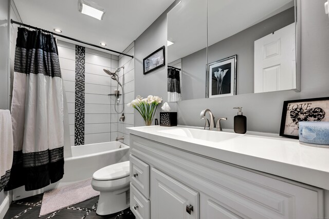 66 Atwood St Apt 16, Plainville, CT 06062 - bathroom with vanity, shower / bath combo, recessed lighting, and tile patterned flooring