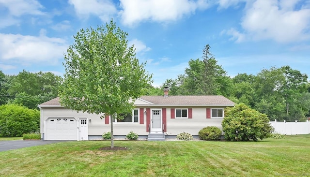 170 Scantic Meadow Rd, South Windsor, CT 06074 - single story home featuring driveway, a garage, a chimney, and entry steps