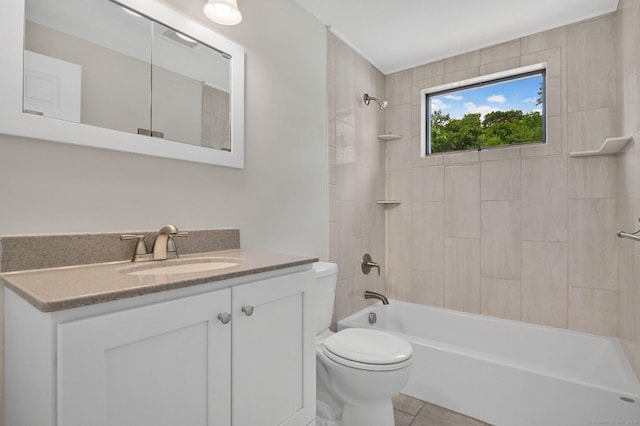 170 Scantic Meadow Rd, South Windsor, CT 06074 - full bathroom featuring vanity, washtub / shower combination, and tile patterned flooring