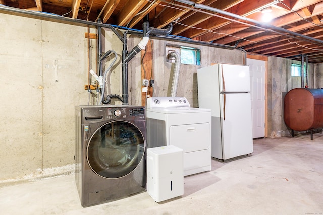 318 Milton Rd, Litchfield, CT 06759 - washroom featuring heating fuel and washing machine and clothes dryer