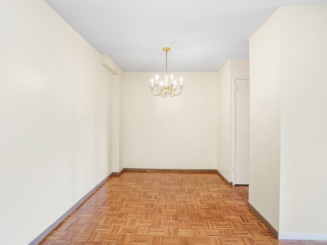 2600 Park Ave Unit 6H, Bridgeport, CT 06604 - spare room with a chandelier and baseboards