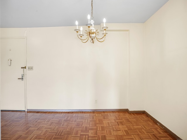 2600 Park Ave Unit 6H, Bridgeport, CT 06604 - empty room with a chandelier and baseboards